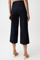 Side Zipper Culotte Jeans - Dark Denim Blue