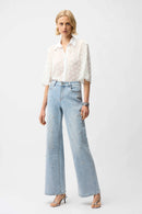 Pearl and Rhinestones Jean - Light Blue Denim