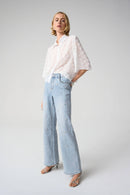 Pearl and Rhinestones Jean - Light Blue Denim