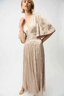 Knot Waist Pleated Dress - Parchment