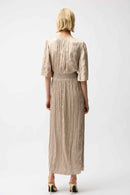 Knot Waist Pleated Dress - Parchment