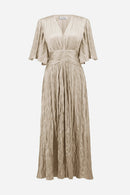 Knot Waist Pleated Dress - Parchment