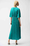 Knot Waist Pleated Dress - Oceanic
