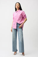 Rhinestone Print Blouse - Pink Sherbet/vanilla