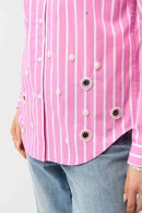 Rhinestone Print Blouse - Pink Sherbet/vanilla