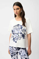 Print Rhinestone T-Shirt - Vanilla/beige