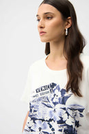 Print Rhinestone T-Shirt - Vanilla/beige
