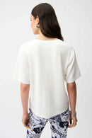 Print Rhinestone T-Shirt - Vanilla/beige