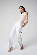Wide Leg Pull-On Jeans - White