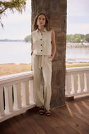 Linen Wide Leg Trouser - Natural