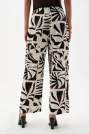 Tropical Print Wide Leg Trouser - Beige/multi