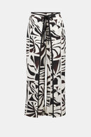 Tropical Print Wide Leg Trouser - Beige/multi