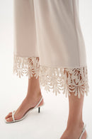Guipure Lace Hem Culotte - Moonstone