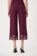 Lace Hem Culotte Pants - Elderberry