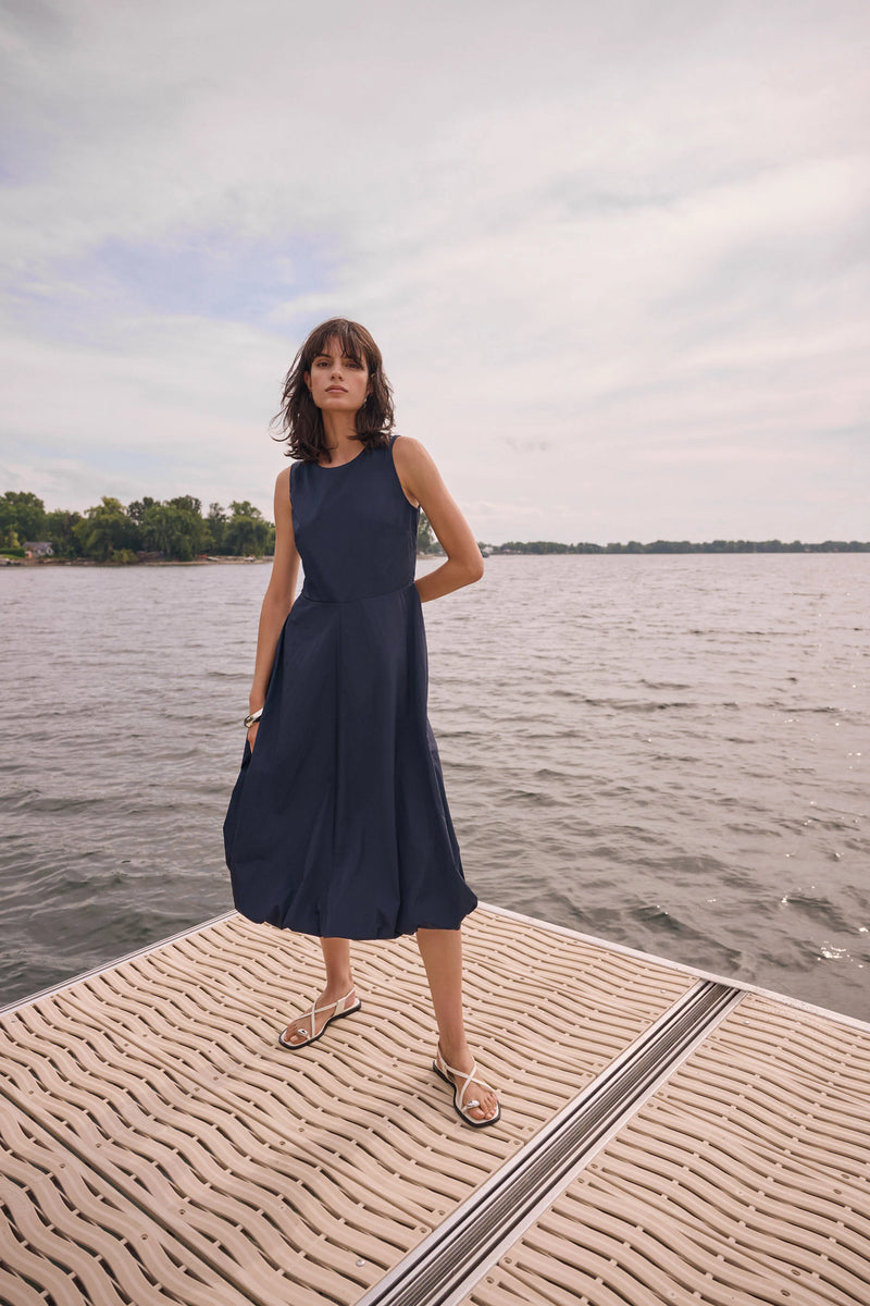 Bubble Skirt Dress - Midnight Blue