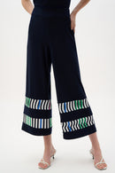 Stripe Culotte Trouser - Midnight Blue/multi