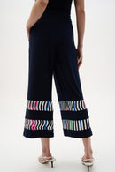 Stripe Culotte Trouser - Midnight Blue/multi