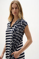 Print Cocoon Dress - Midnight Blue/vanilla
