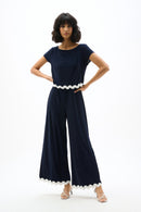 Culotte Jumpsuit - Midnight Blue/white
