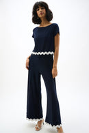 Culotte Jumpsuit - Midnight Blue/white