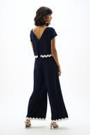 Culotte Jumpsuit - Midnight Blue/white