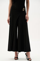 Buckle Detail Culotte Trouser - Black