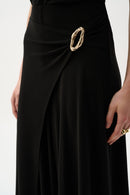 Buckle Detail Culotte Trouser - Black