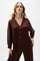 Boxy Dolman Sleeves Top - Mahogany