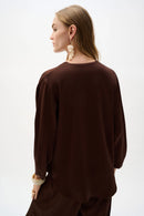 Boxy Dolman Sleeves Top - Mahogany