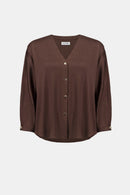 Boxy Dolman Sleeves Top - Mahogany