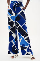 Geo Print WideLeg Trouser - Vanilla/blue