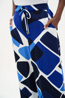 Geo Print WideLeg Trouser - Vanilla/blue