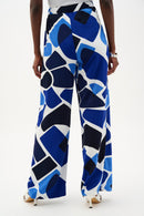 Geo Print WideLeg Trouser - Vanilla/blue