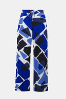 Geo Print WideLeg Trouser - Vanilla/blue