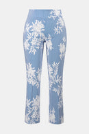 Printed Straight Trouser - Vanilla/blue