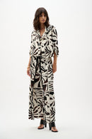 Tropical Print Boxy Blazer - Beige/multi