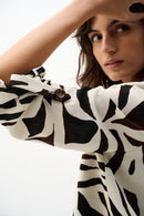 Tropical Print Boxy Blazer - Beige/multi