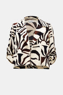 Tropical Print Boxy Blazer - Beige/multi
