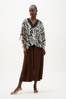 Animal Print Poncho Top - Beige/multi