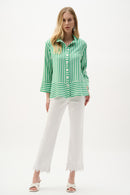 Stripe Straight Jacket - Green/vanilla