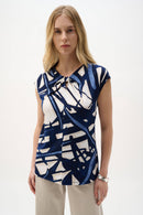 Abstract Print Fitted Top - Vanilla Multi