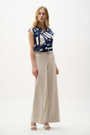 Abstract Print Fitted Top - Vanilla Multi