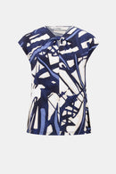 Abstract Print Fitted Top - Vanilla Multi