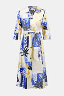 Tropical Print Wrap Dress - Vanilla Multi