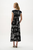 Print Fit And Flare Dress - Black/vanilla