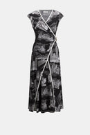 Print Fit And Flare Dress - Black/vanilla
