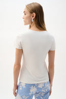 Silky Knit Fitted T-Shirt - Vanilla