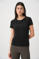 Joseph Ribkoff Silky Knit Fitted T-Shirt - Black