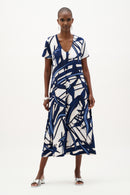 Abstract Print Dress - Vanilla Multi