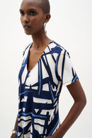 Abstract Print Dress - Vanilla Multi